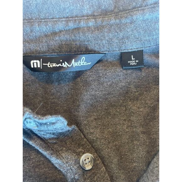 Travis Mathew Polo Shirt Mens Large Gray 100% Pima Cotton - Picture 4 of 4